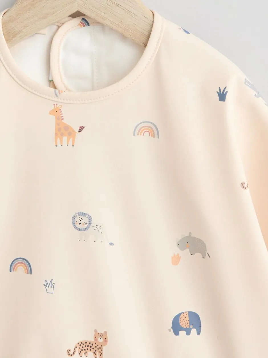 Next Neutral Mini Jungle Weaning And Feeding Sleeved Bib