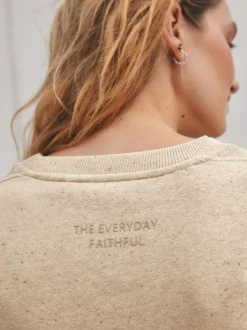 Next Relaxed Fit Essentials Longline Sweatshirt with Pockets Neutral Neppy Clearance