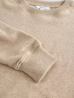 Next Relaxed Fit Essentials Longline Sweatshirt with Pockets Neutral Neppy Clearance