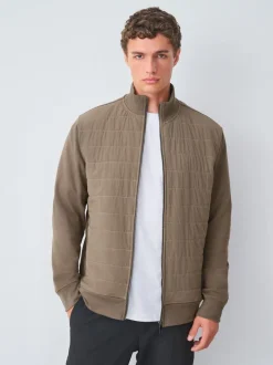 Next Non-Hooded Hybrid Full Zip Jacket Neutral Discount