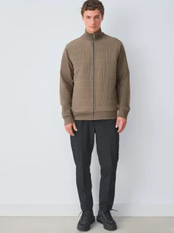 Next Non-Hooded Hybrid Full Zip Jacket Neutral Discount
