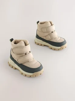 Next Quilted Touch Fastening Boots Neutral