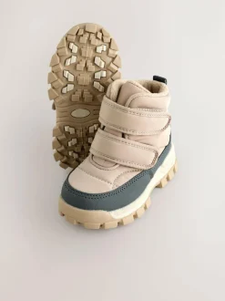 Next Quilted Touch Fastening Boots Neutral