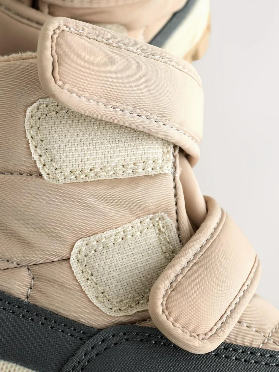 Next Quilted Touch Fastening Boots Neutral