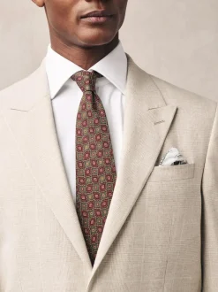 Next Neutral Regular Fit Linen Blend Check Suit Jacket Sale