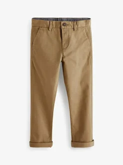 Next Neutral Regular Fit Stretch Chino Trousers (3-17yrs) Online