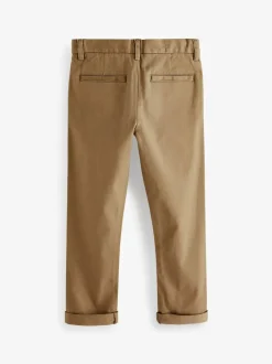 Next Neutral Regular Fit Stretch Chino Trousers (3-17yrs) Online