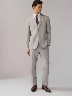 Next Neutral Regular Fit Textured Suit Jacket Sale