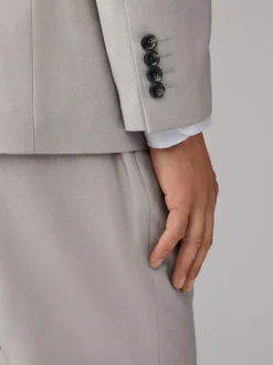 Next Neutral Regular Fit Textured Suit Jacket Sale