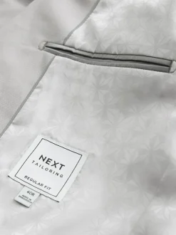 Next Neutral Regular Fit Textured Suit Jacket Sale