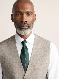 Next Neutral Signature Marzotto 100% Italian Wool Check Suit Waistcoat Online