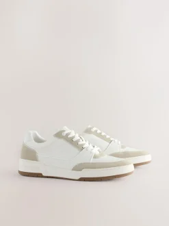 Next Smart Casual Trainers with Suede Trim Neutral Discount