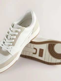 Next Smart Casual Trainers with Suede Trim Neutral Discount
