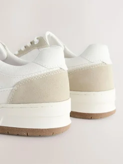 Next Smart Casual Trainers with Suede Trim Neutral Discount