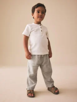 Next Soft Textured Pull On Trousers (3mths-7yrs) Neutral Sale