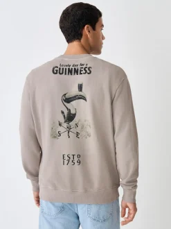 Next Neutral Stone Guinness Licence Graphic Crew Sweatshirt Hot