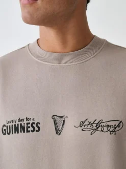 Next Neutral Stone Guinness Licence Graphic Crew Sweatshirt Hot