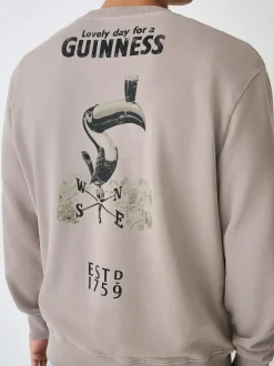 Next Neutral Stone Guinness Licence Graphic Crew Sweatshirt Hot