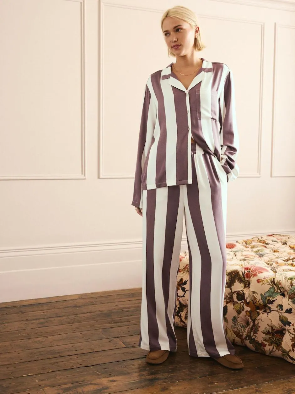 Next Button Through Pyjamas Neutral Stripe Hot