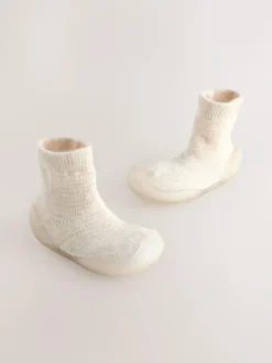 Next Crawler Sock Shoes Neutral Stripe New