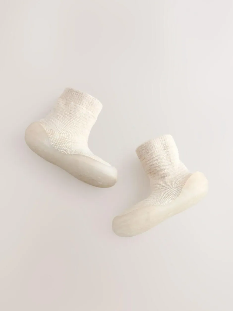 Next Crawler Sock Shoes Neutral Stripe New