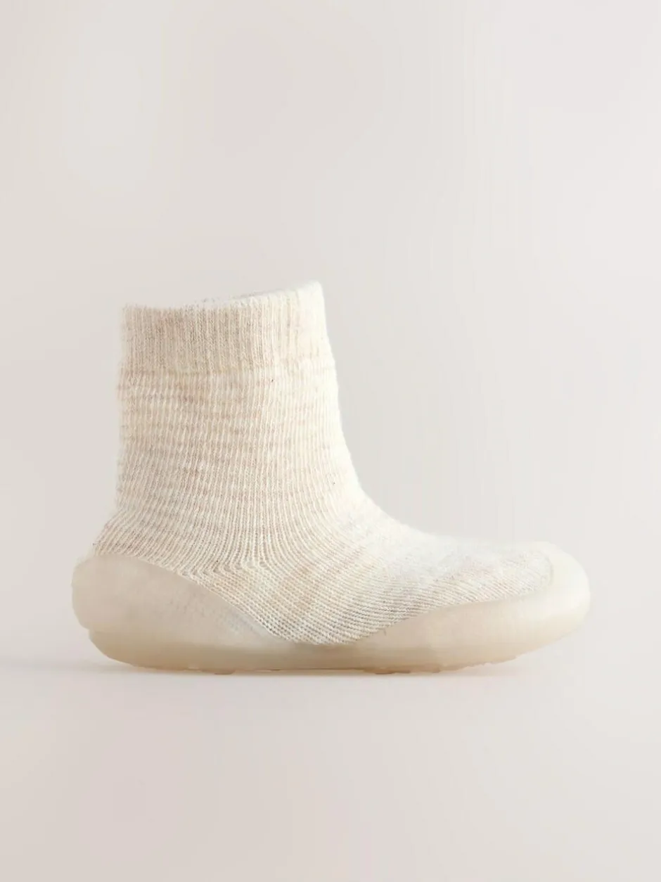 Next Crawler Sock Shoes Neutral Stripe New