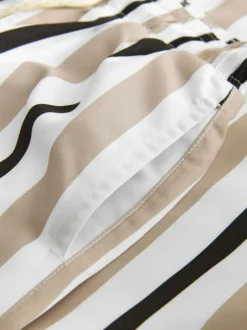 Next Swim Shorts and Shirt Set (3-16yrs) Neutral Stripe Discount
