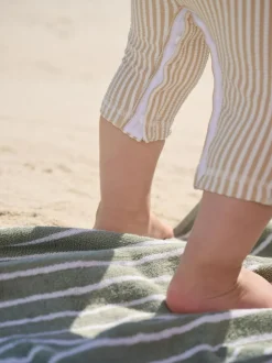 Next Striped Sunsafe Swimsuit and Hat Set (3mths-7yrs) Neutral Online