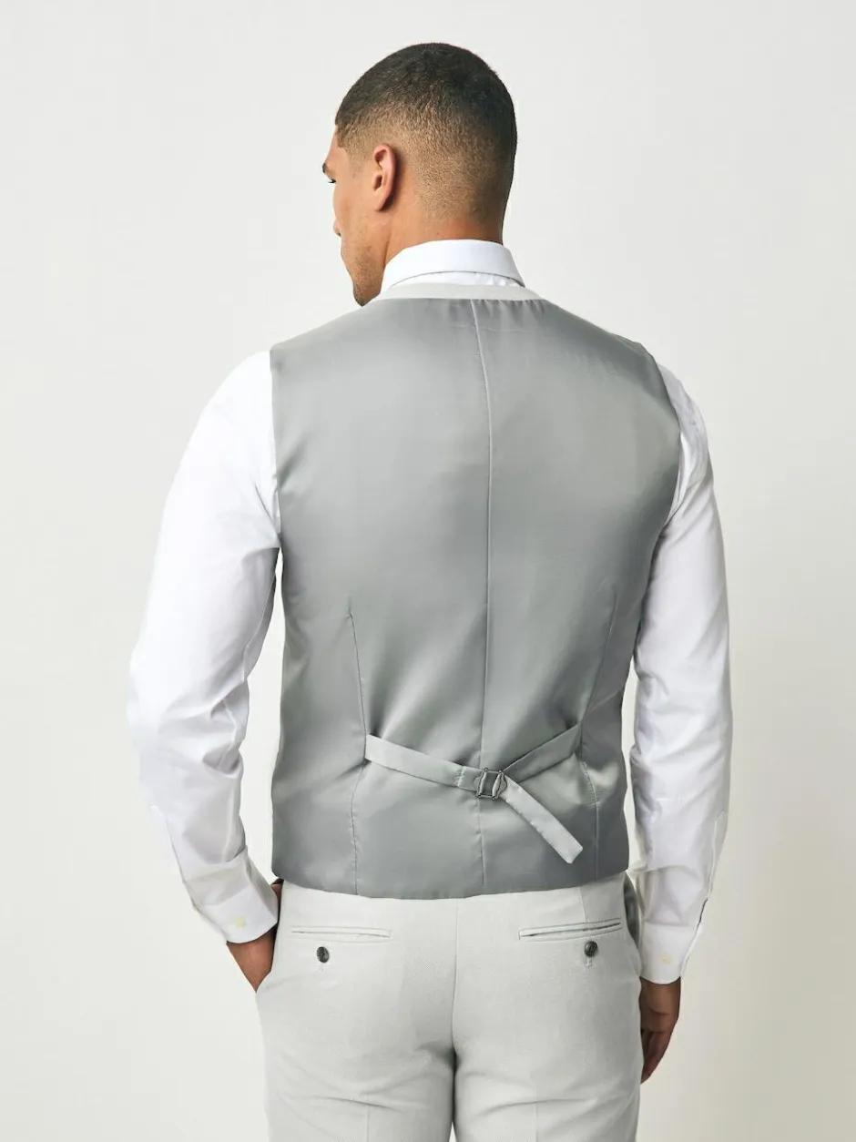 Next Neutral Textured Suit Waistcoat Clearance