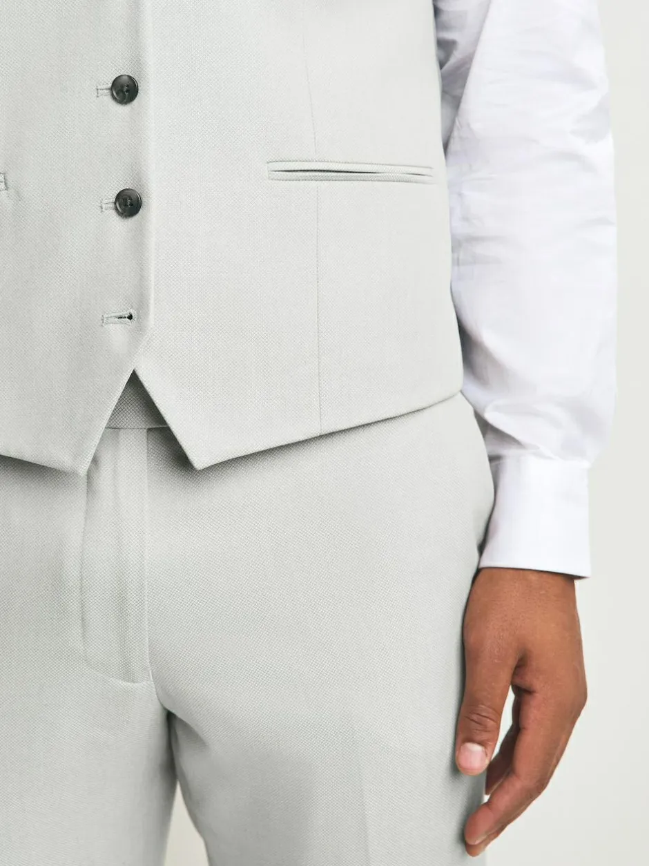 Next Neutral Textured Suit Waistcoat Clearance