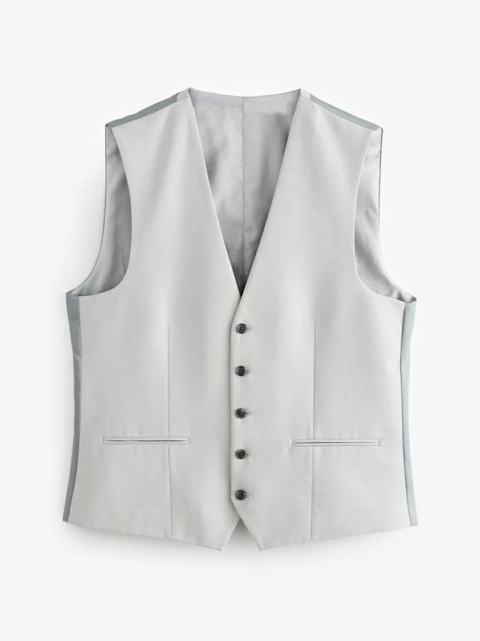 Next Neutral Textured Suit Waistcoat Clearance
