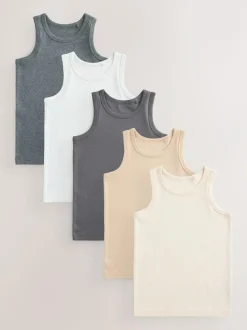 Next Neutral Vests 5 Pack (1.5-16yrs) Online