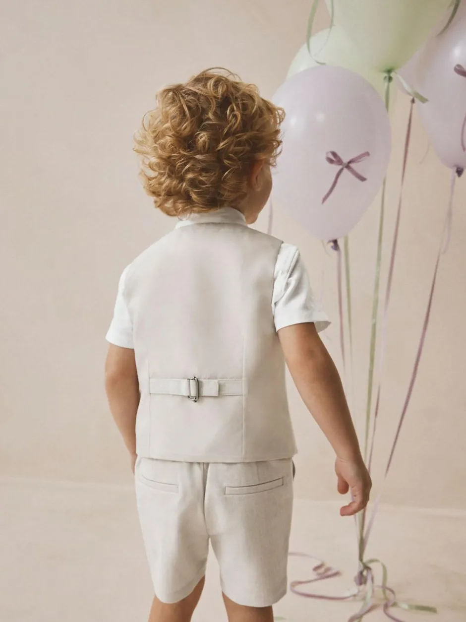 Next Neutral Waistcoat, Shirt, Shorts & Tie Set (3mths-9yrs) Sale