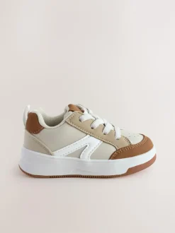 Next Wide Fit (G) Elastic Lace Trainers Neutral Clearance