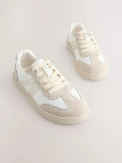 Next Wide Fit (G) Retro Trainers Neutral Clearance