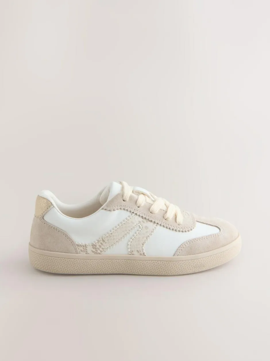 Next Wide Fit (G) Retro Trainers Neutral Clearance