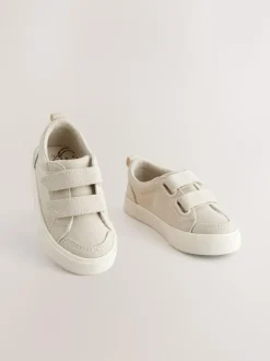 Next Wide Fit (G) Two Strap Touch Fastening Trainers Neutral Sale