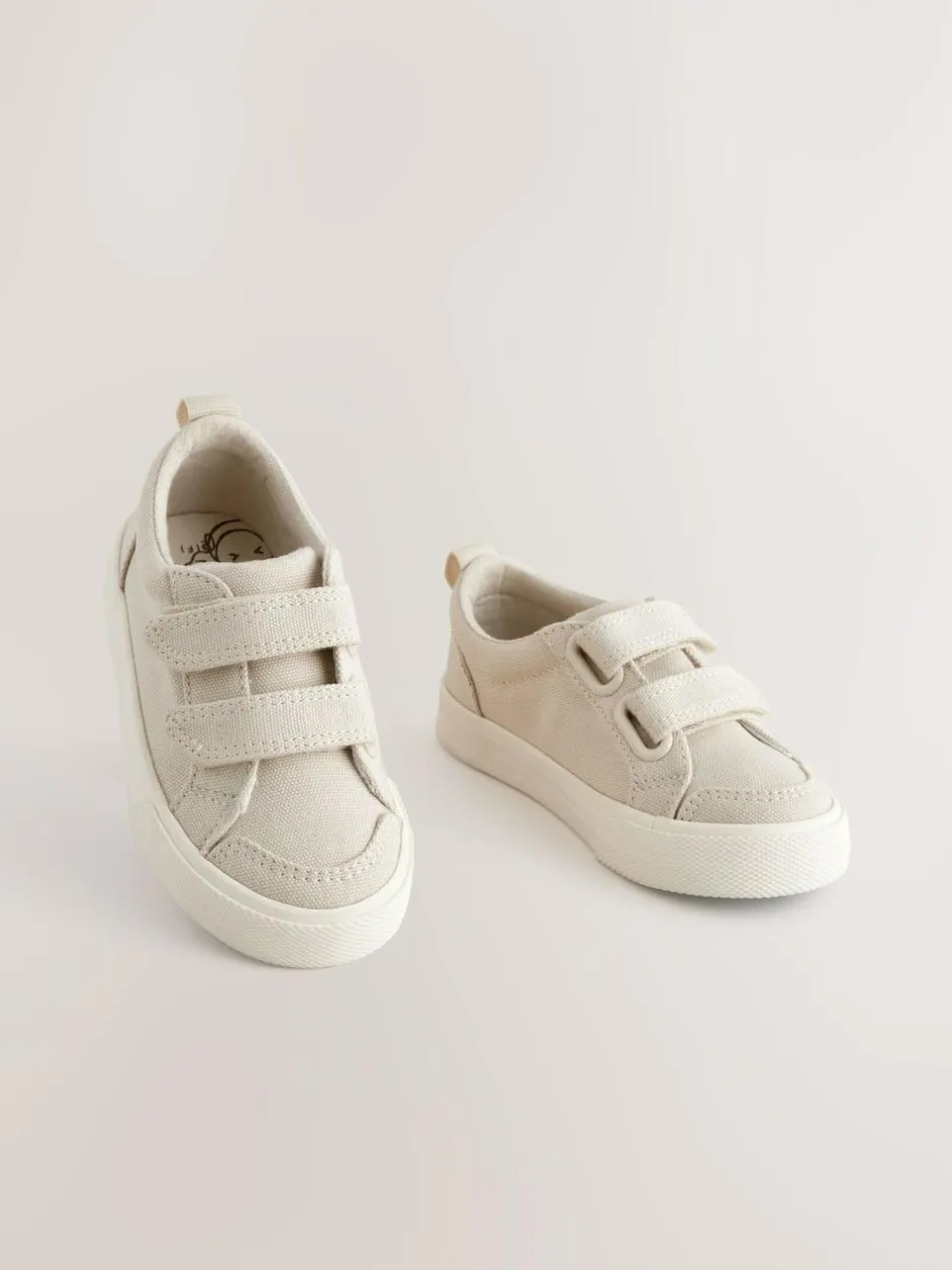 Next Wide Fit (G) Two Strap Touch Fastening Trainers Neutral Sale