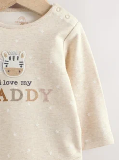 Next Baby Bodysuits 1 Pack Neutral Zebra I Love My Daddy Hot