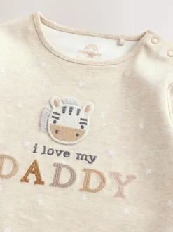 Next Baby Bodysuits 1 Pack Neutral Zebra I Love My Daddy Hot