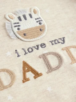 Next Baby Bodysuits 1 Pack Neutral Zebra I Love My Daddy Hot