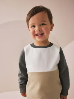 Next Long Sleeve Soft Touch T-Shirt and Joggers Set (3mths-7yrs) Neutral/Grey New