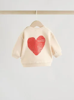 Next Neutral/Red Heartbreaker Sweatshirt and Leggings Baby Set (0mths-2yrs) Outlet