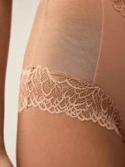 Next High Waist Brief Firm Tummy Control Shaping Briefs Neutral/Tan Brown Outlet
