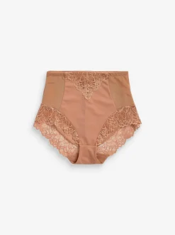 Next High Waist Brief Firm Tummy Control Shaping Briefs Neutral/Tan Brown Outlet