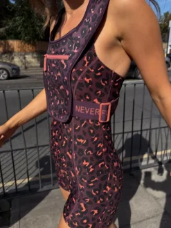 Never Fully Dressed Burgandy Leopard Running Vest Discount