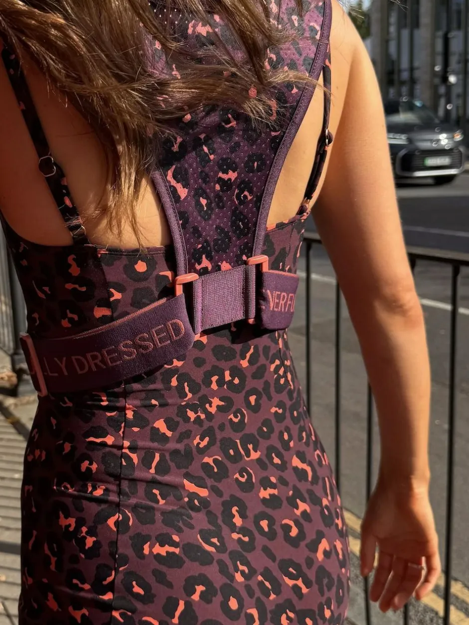 Never Fully Dressed Burgandy Leopard Running Vest Discount