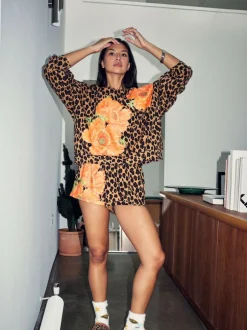 Never Fully Dressed Leopard Poppy Shorts Clearance