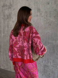 Never Fully Dressed Pink Paisley Oslo Cardigan