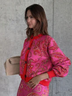 Never Fully Dressed Pink Paisley Oslo Cardigan